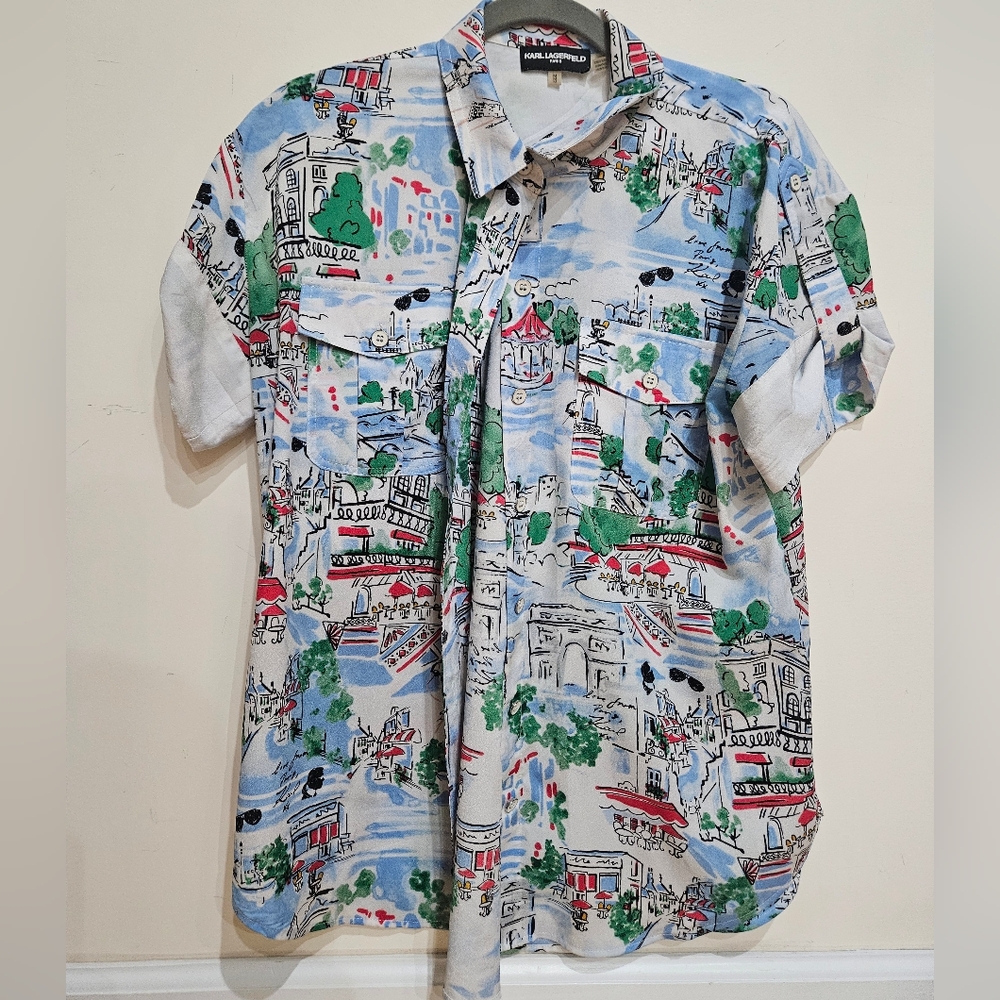 Karl Lagerfeld ParisWhimsical-Print Short-Sleeve Shirt